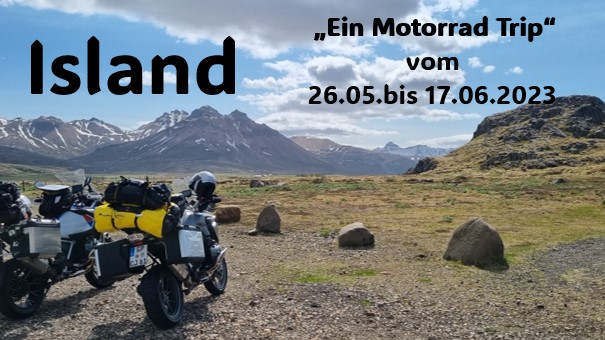 Zwei Motorräder vor Islands Landschaftskulisse